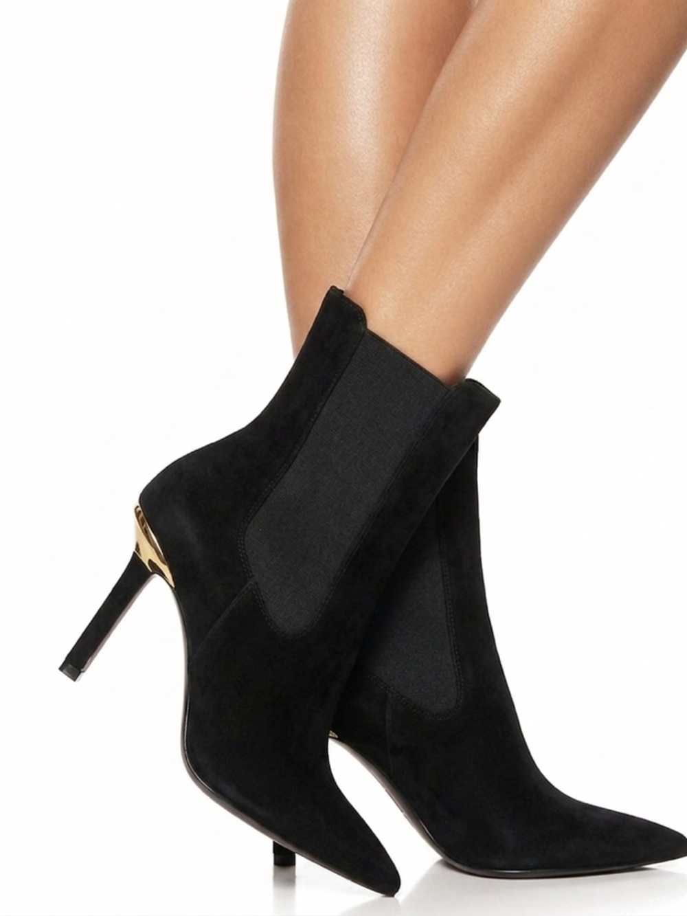 Good American High Kickstand Pointed Toe Neoprene Boots In Women’s Black Size 9